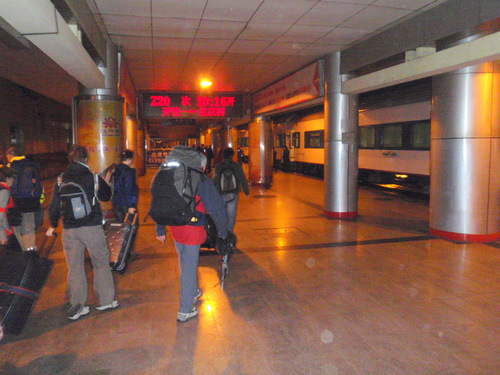 We finally make it the train station ramp.
